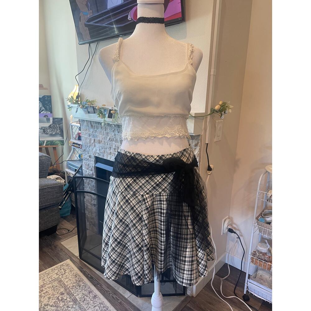 plaid y2k vintage skirt